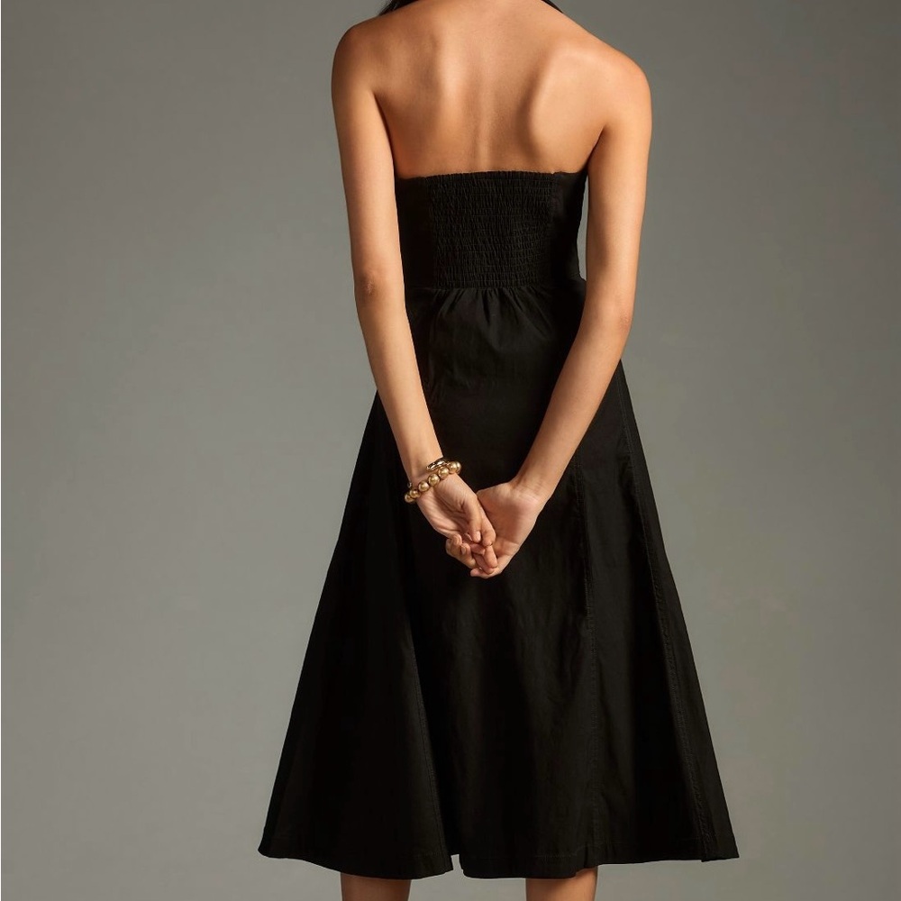 NWT by Anthropologie Black Zip-Front Corset Midi Halter A Line Dress SizeXL Plus